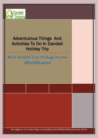 Adventurous Things And Activities To Do In Dandeli Holiday Trip