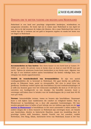 Comfort & Veiligheid Taxi Service Beschikbaar In Westervoort : Taxi de Veluwe Arnhem