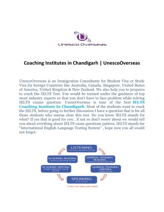Best Coaching Institutes in Chandigarh | Unesco Overseas