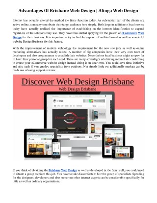 Advantages Of Brisbane Web Design | Alinga Web Design