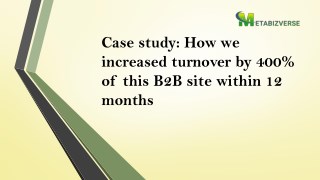 Case study: How we increased turnover by 400% of this B2B site within 12 months