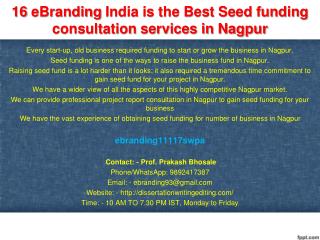 16 eBranding India is the Best Seed funding consultation services in Nagpur