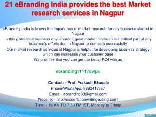 21 eBranding India provides the best Market research services in Nagpur