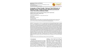 Evaluation of Plant Growth, Yield and Yield Attributes of Biofield Energy Treated Mustard (Brassica juncea) and Chick Pe