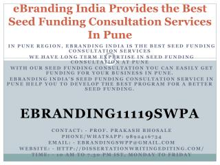 eBranding India Provides the Best Seed Funding Consultation Services In Pune