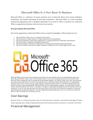 Microsoft Office Is A Now Boon To Business