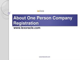 One Person Company Registration Process