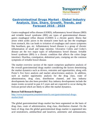Gastrointestinal Drugs Market: North America to Derive Growth from Increasing Geriatric Population