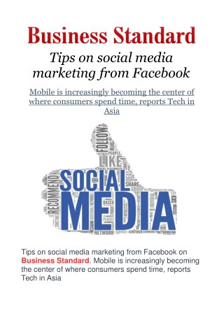 Tips on social media marketing from Facebook