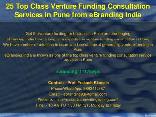25 Top Class Venture Funding Consultation Services in Pune from eBranding India