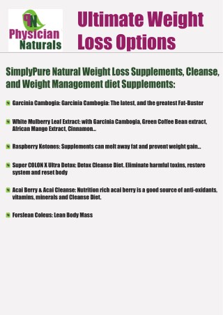 Weight Loss Supplements