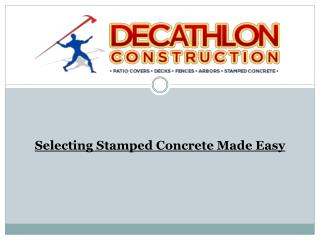 Selecting Stamped Concrete Made Easy