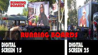 The moving texts and graphics on outdoor LED screen create a high-resolution impact