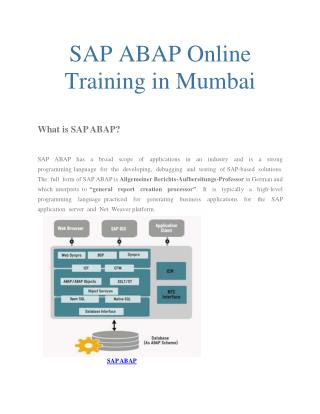 SAP ABAP Online Training in Mumbai