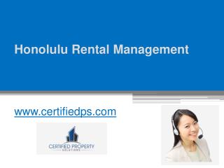 Honolulu Rental Management - www.certifiedps.com