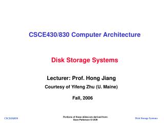 CSCE430/830 Computer Architecture