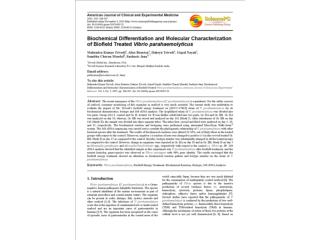 Biochemical Differentiation and Molecular Characterization of Biofield Treated Vibrio parahaemolyticus