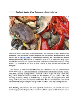 Do You Know What Is Seafood Safety.