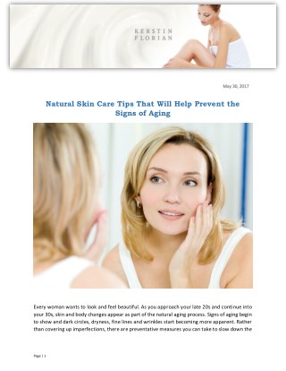 Natural Skin Care Tips That Will Help Prevent the Signs of Aging