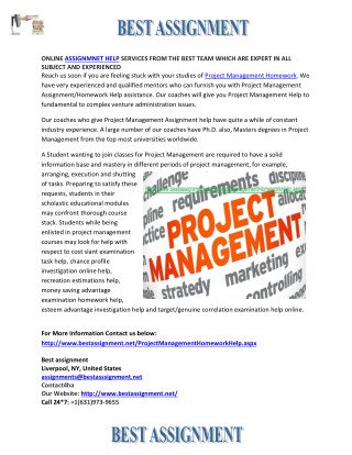 project management homework help