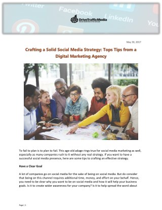 Crafting a Solid Social Media Strategy: Tops Tips from a Digital Marketing Agency