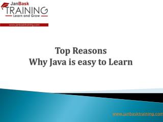 Top Reasons: Why java is easy to learn