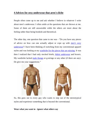 4 Advices for sexy underwear that aren't cliche