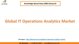 Global IT Operations Analytics Market Growth and market Trends