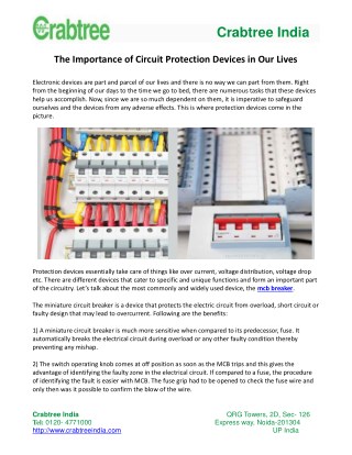 The Importance of Circuit Protection Devices in Our Lives