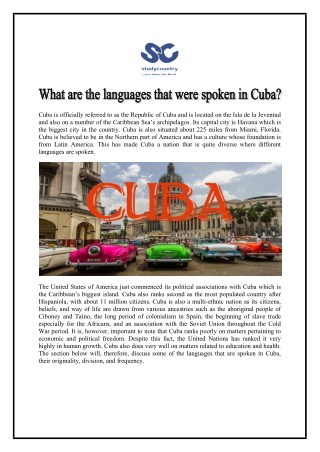 What are the languages that were spoken in Cuba?