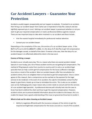 Car Accident Lawyers – Guarantee Your Protection