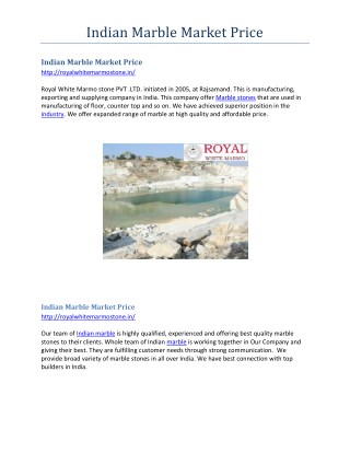 Indian Marble Market Price