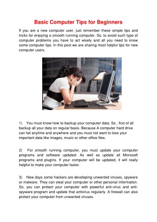 Basic Computer Tips for Beginners