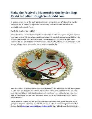 Send Online Rakhi to India Propel Sendrakhi.com