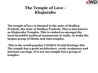 The Temple of Love - Khajuraho