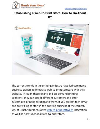 Establishing a Web-to-Print Store: How to Go About It?