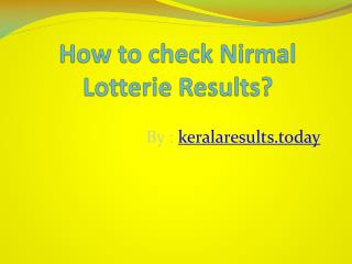How to check Nirmal Lotterie Results