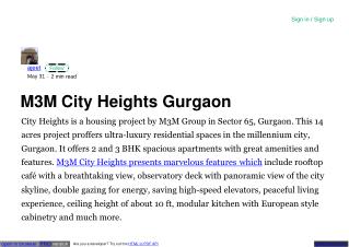 M3M City Heights Gurgaon