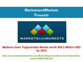 Medium-chain Triglycerides Market worth 809.3 Million USD by 2022