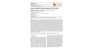 Impact of Biofield Energy Treatment on Soil Fertility