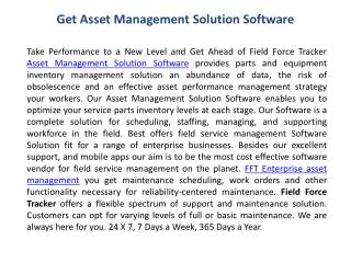 Get Asset Management Solution Software