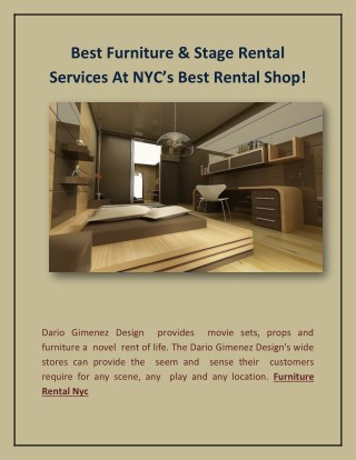 Best Furniture & Prop Services At New York’s Best Rental Shop!