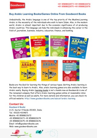 Buy Arabic Learning Books/Games Online From Goodword Books