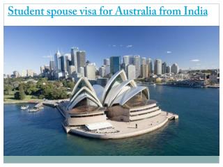 student spouse visa for australia from india