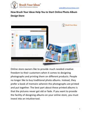 How Brush Your Ideas Help You to Start Online Photo Album Design Store