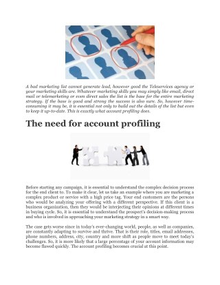 Account Profiling – A key for building valuable marketing list