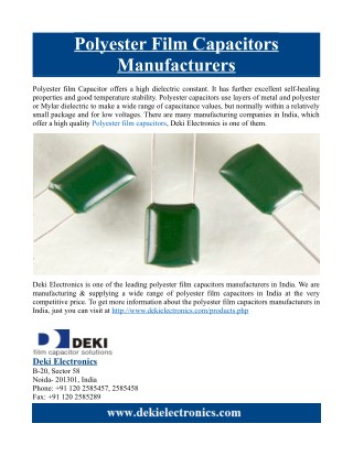 Polyester Film Capacitors Manufacturers