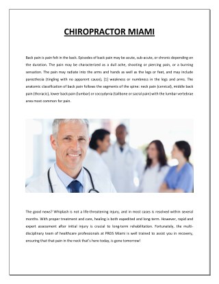 Chiropractor Miami