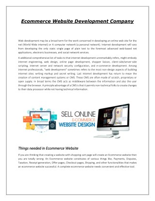 Ecommerce Website Development Company