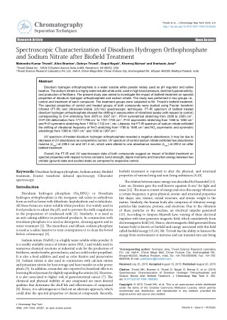 Spectroscopic Characterization of Disodium Hydrogen Orthophosphate and Sodium Nitrate after Biofield Treatment